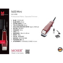 Moser 1411 Mini Tondeuse professionnel, Bordeaux