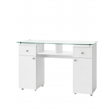 Table Manucure Ara 2 Casiers Plateau en verre