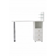 Table Manucure Spot + Etagére en verre avec 3 tiroirs