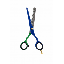 Ciseau Effileur Manche Inox Bleu/Vert